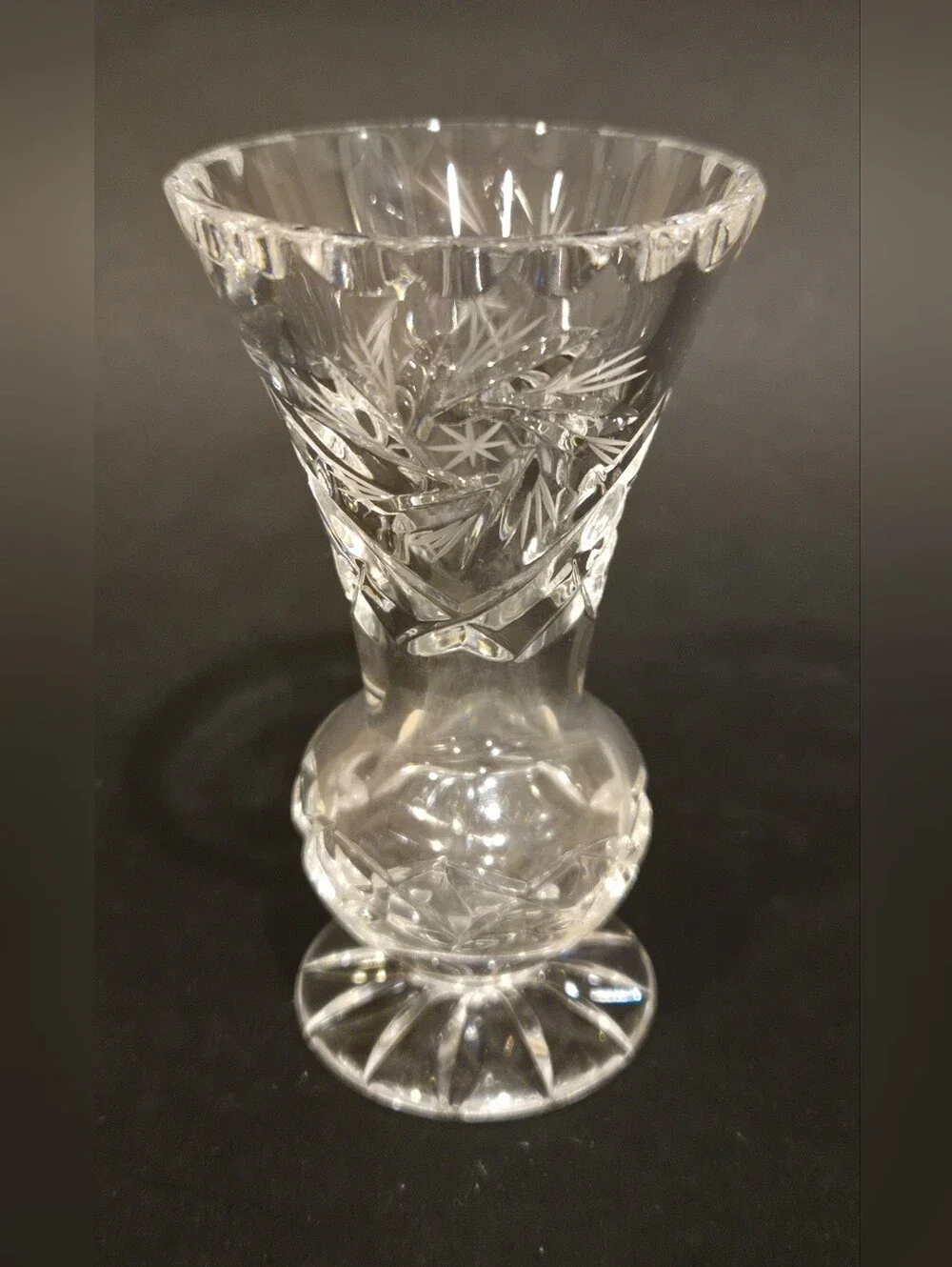 Crystal Cut Glass Bud Vase in Clear